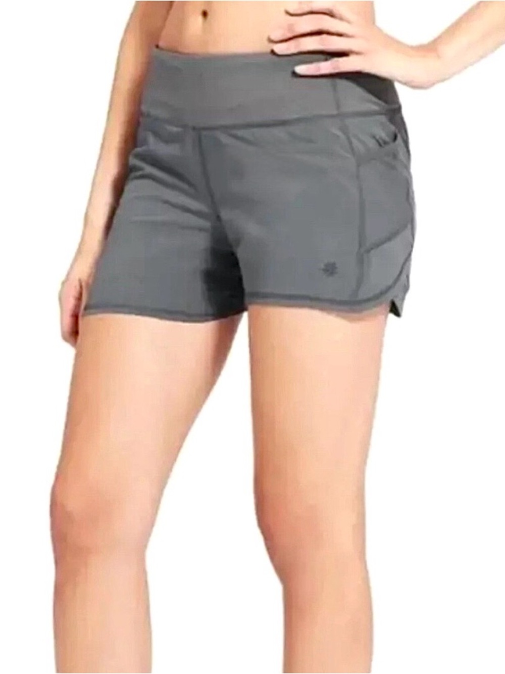 Athleta Grey Ready Set Go Lined Athletic Shorts SZ M worn 2x